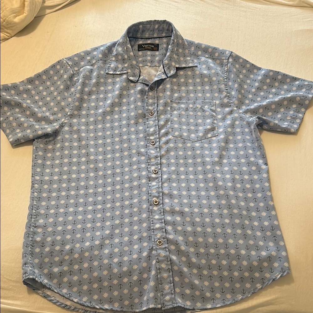 Vineyard Vines Blue Anchor Print Men's Shirt